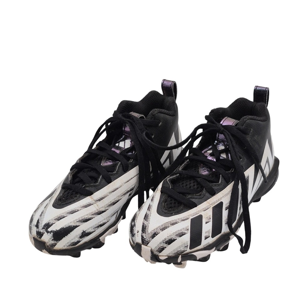adidas Freak Mid Football Cleats Shoes Youth Molded Black White Lace Up Kids